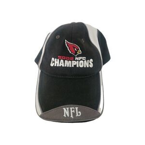 Arizona Cardinals NFC Champions 2008 Hat Adjustible Strap AZ Cards Black White